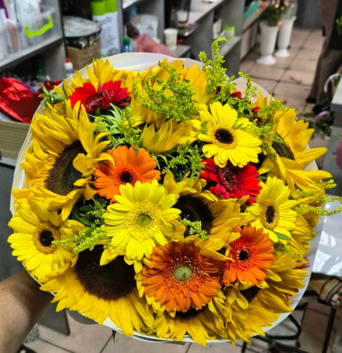 Summer Sunset – Sunflower & Gerbera Bouquet