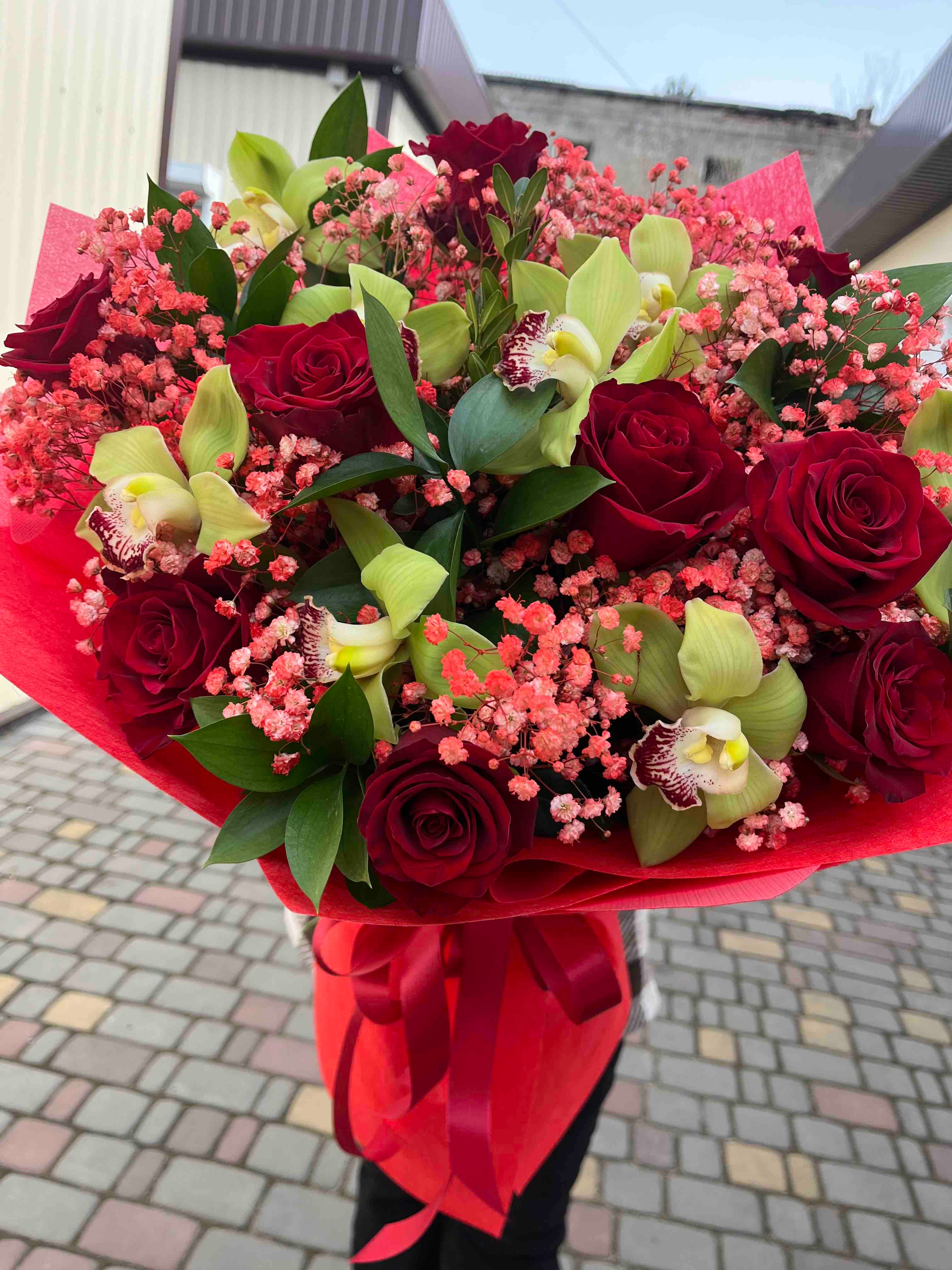 Exotic Orchids and Roses Bouquet