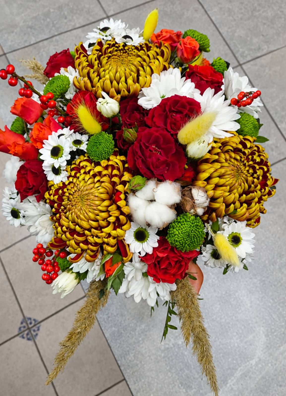 Thanks-for-Giving Pumpkin Arrangement – Autumn Flowers