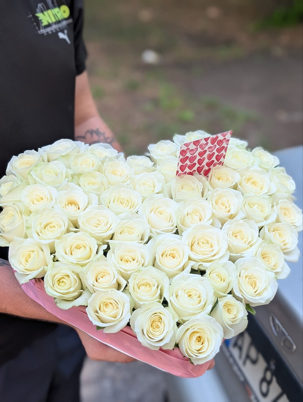 Heart-Shaped Roses Arrangement