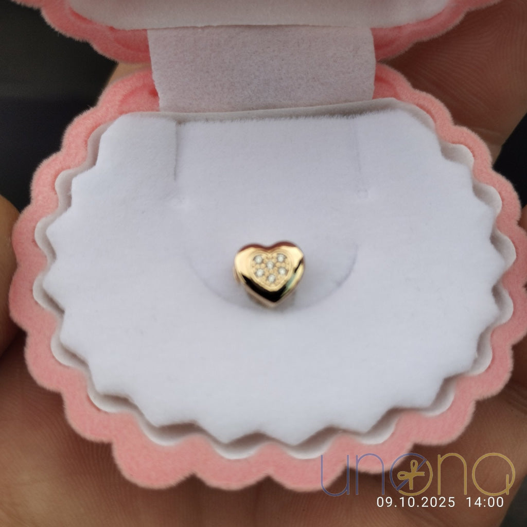 14K Gold Heart Pendant with Cubic Zirconia – A Sparkling Symbol of Love Golden pendant