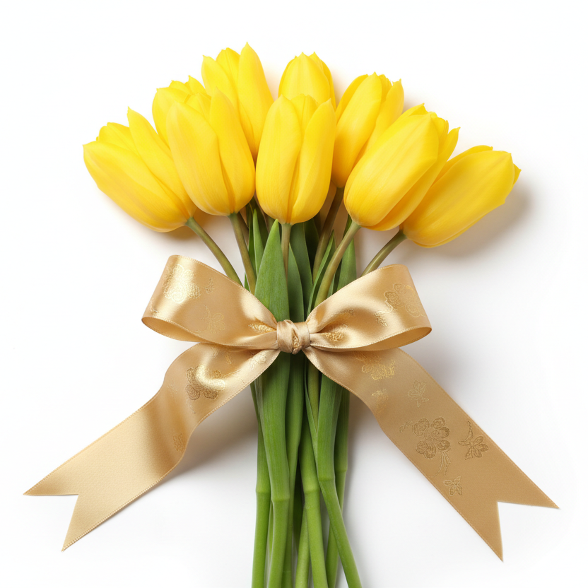 Bright yellow tulips for March 8 flower delivery Ukraine