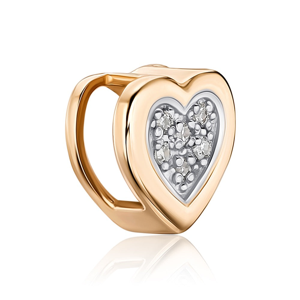 Red Gold Diamond Heart Pendant – 585 Gold