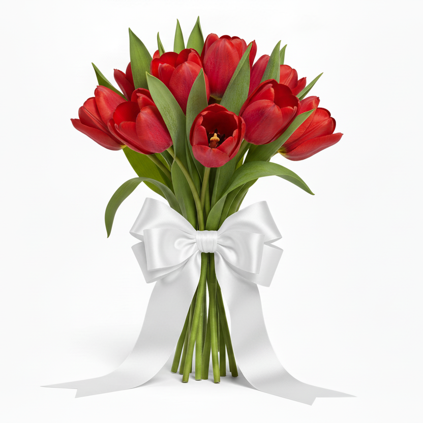 Red tulips bouquet for romantic gift delivery in Ukraine