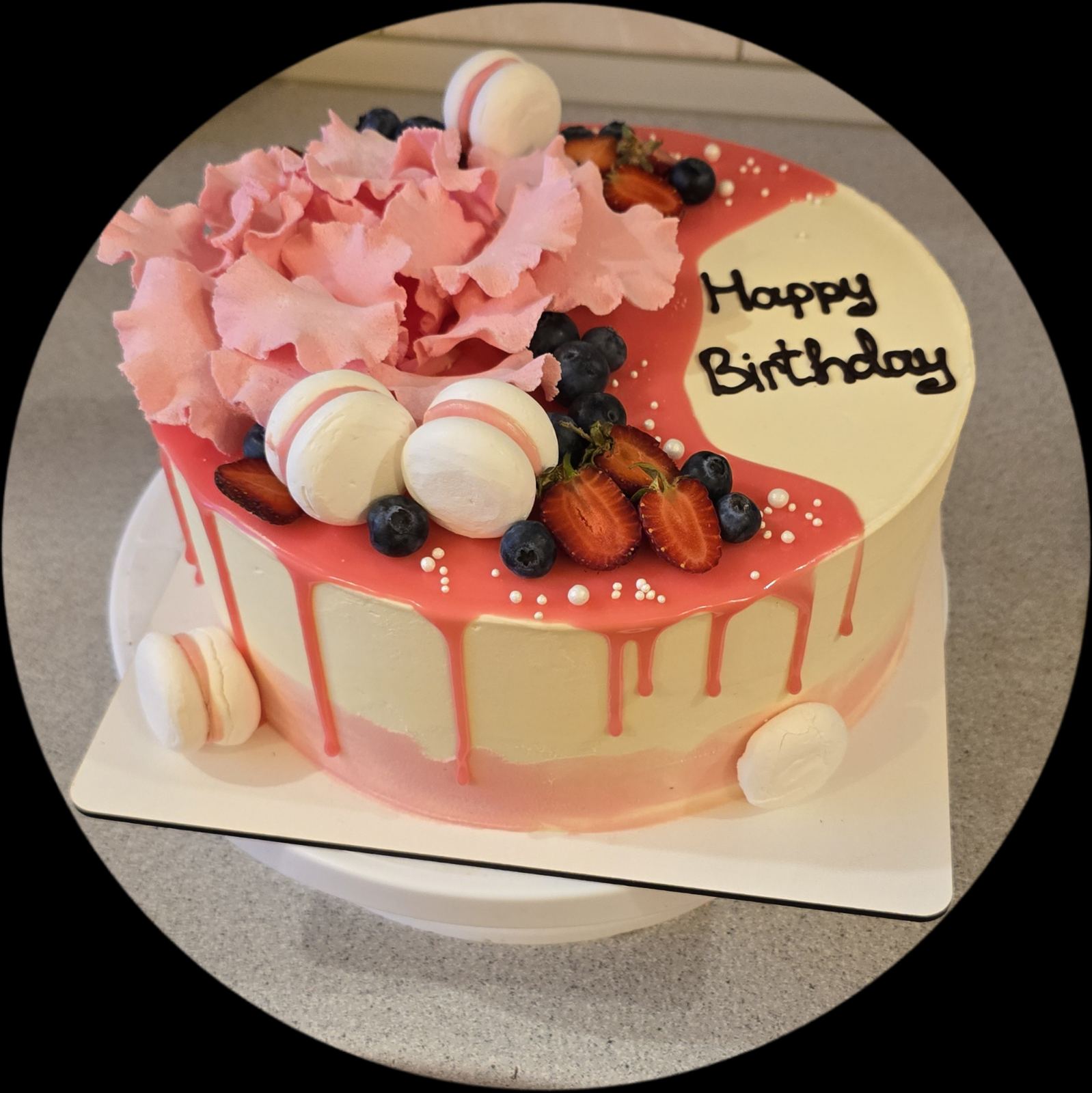 Premium birthday cake with personalized greeting delivered in Zhytomyr