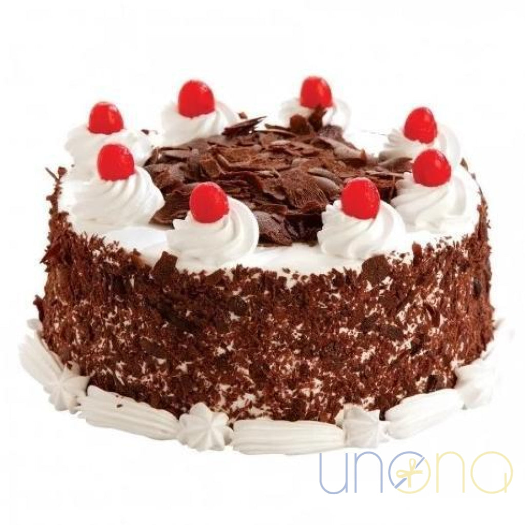 Classic Black Forest Cake with chocolate sponge and cherries