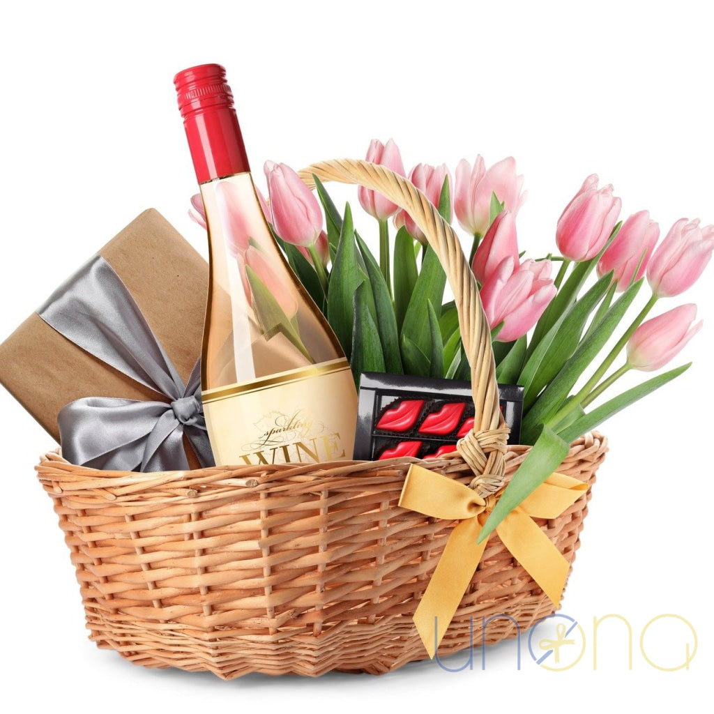 Celebration Flowers and Treats Basket | Ukraine Gift Delivery.