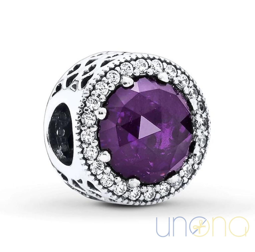 Sterling silver charm with large cubic zirconia centerpiece, Ukraine