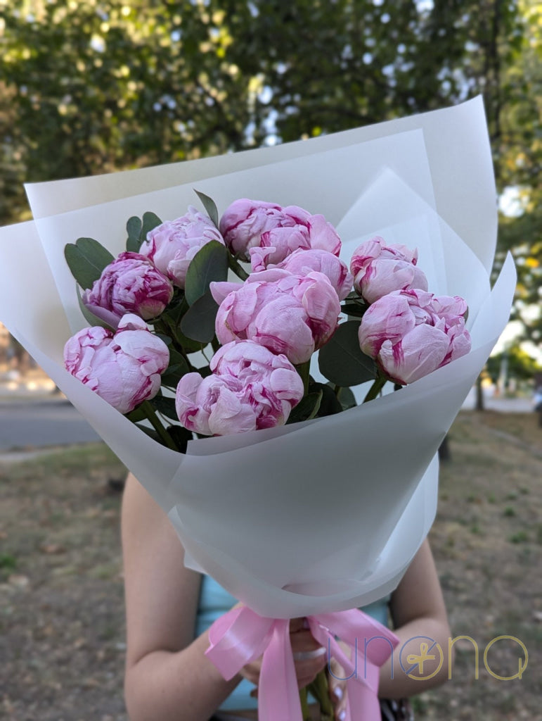 Delivered With Joy Bouquet Peonies