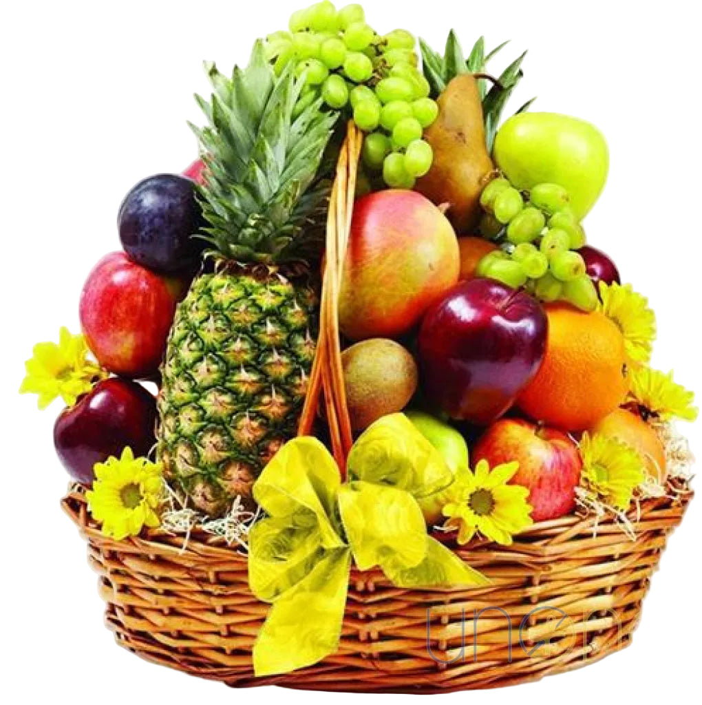 large fruit basket delivery Ukraine 22 lb with pineapple grapes and apples
