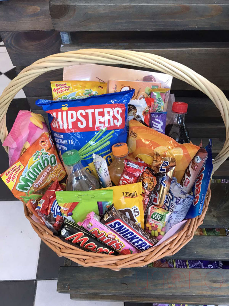 Deluxe Snacks And Drinks Basket By Holidays