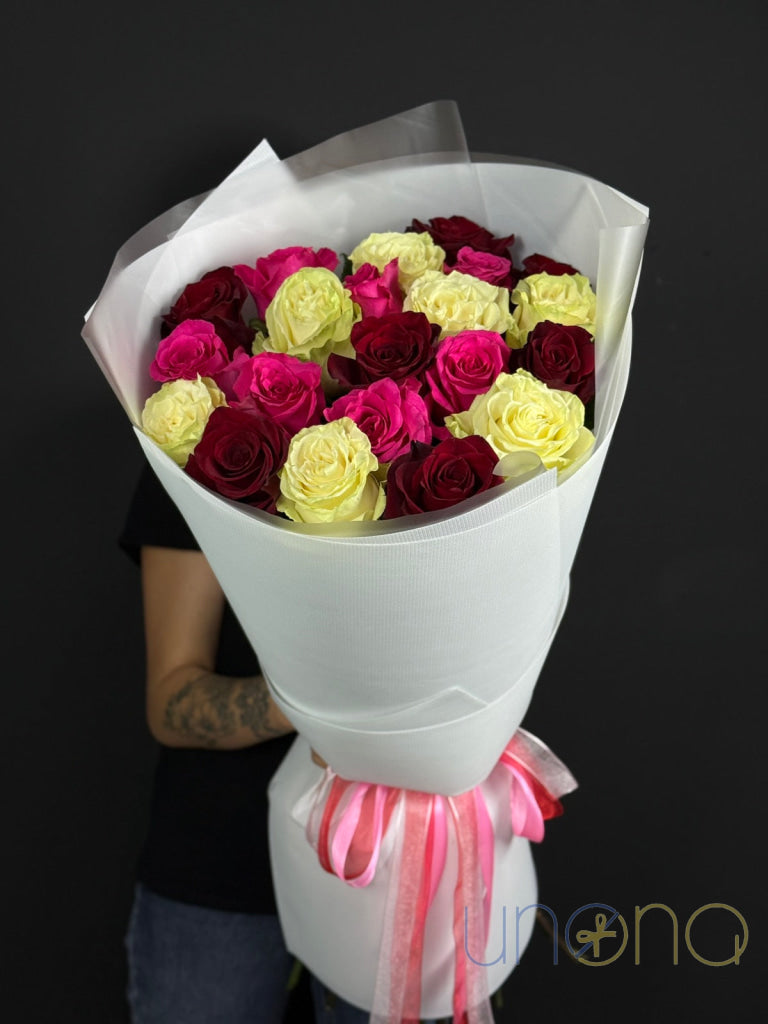 Elegant roses arrangement in Dnipro Ukraine