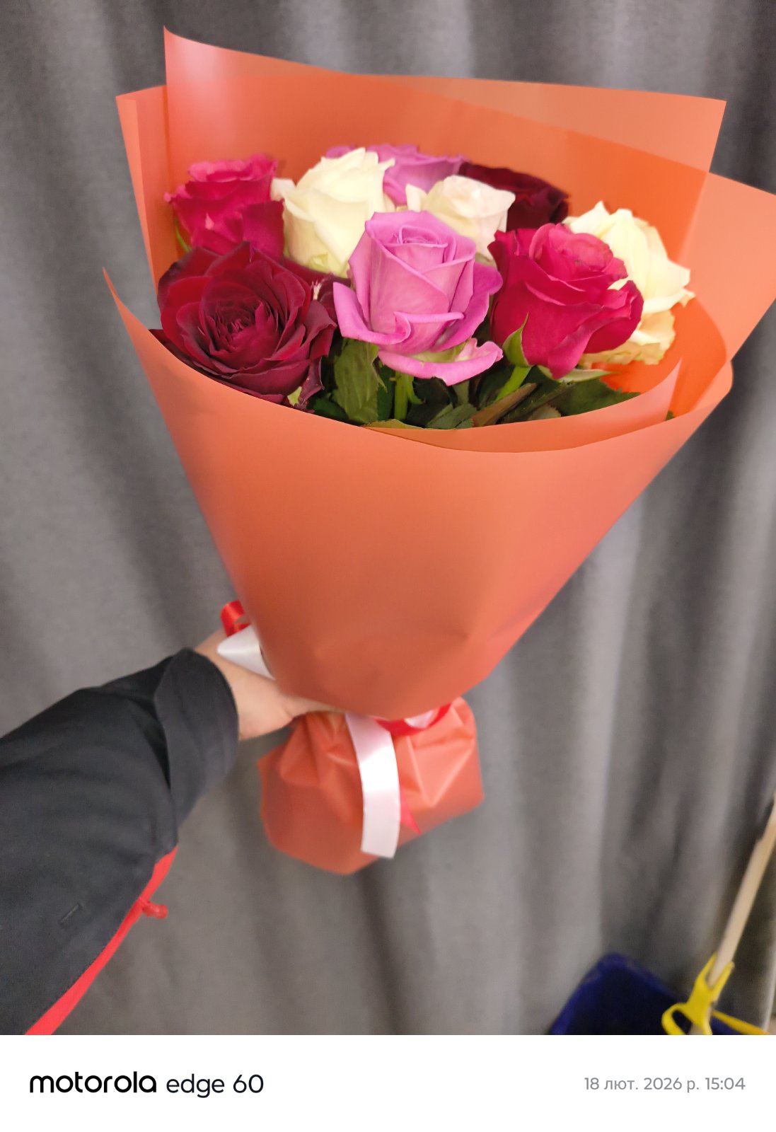 Elegant arrangement of 9 fresh roses in Dnipro Ukraine