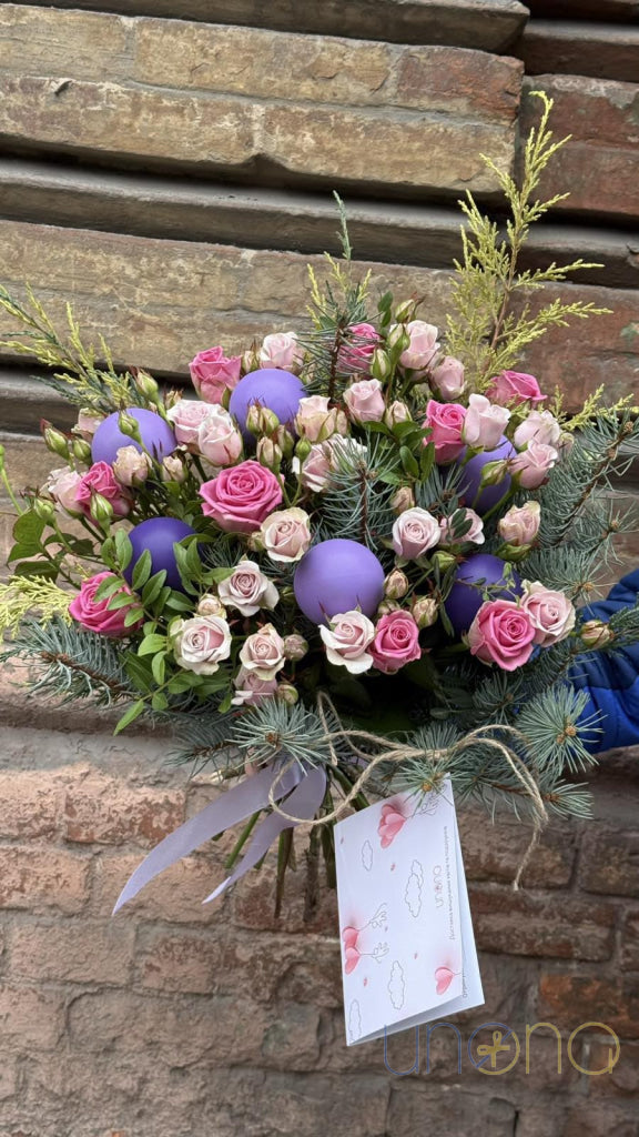 Enchanting New Year Violet Bouquet Christmas flowers