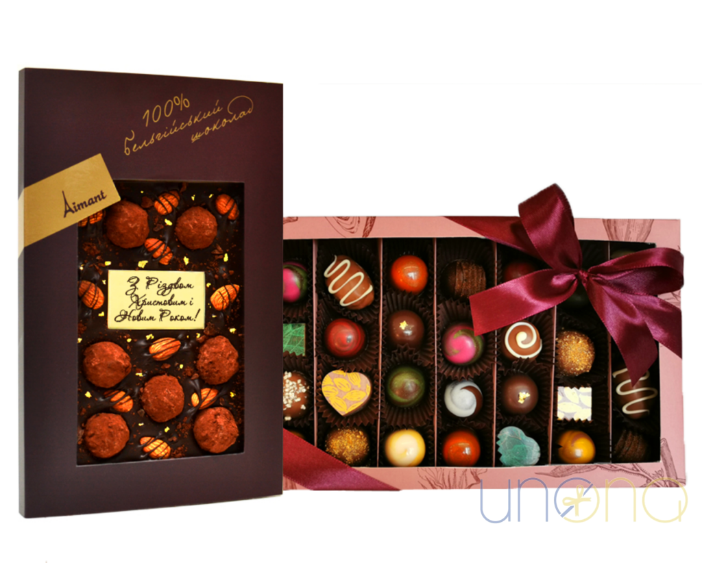 Exclusive Handmade Artisan Chocolate Gift Box in Wooden Christmas Box Christmas chocolates