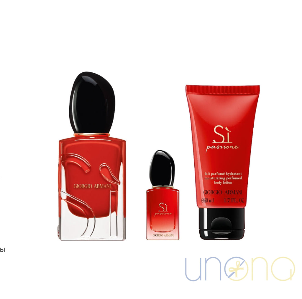 Giorgio Armani Si Passione Gift Set (Edp 50Ml + Edp 7Ml Body Lotion 50Ml) – A Bestseller Perfume