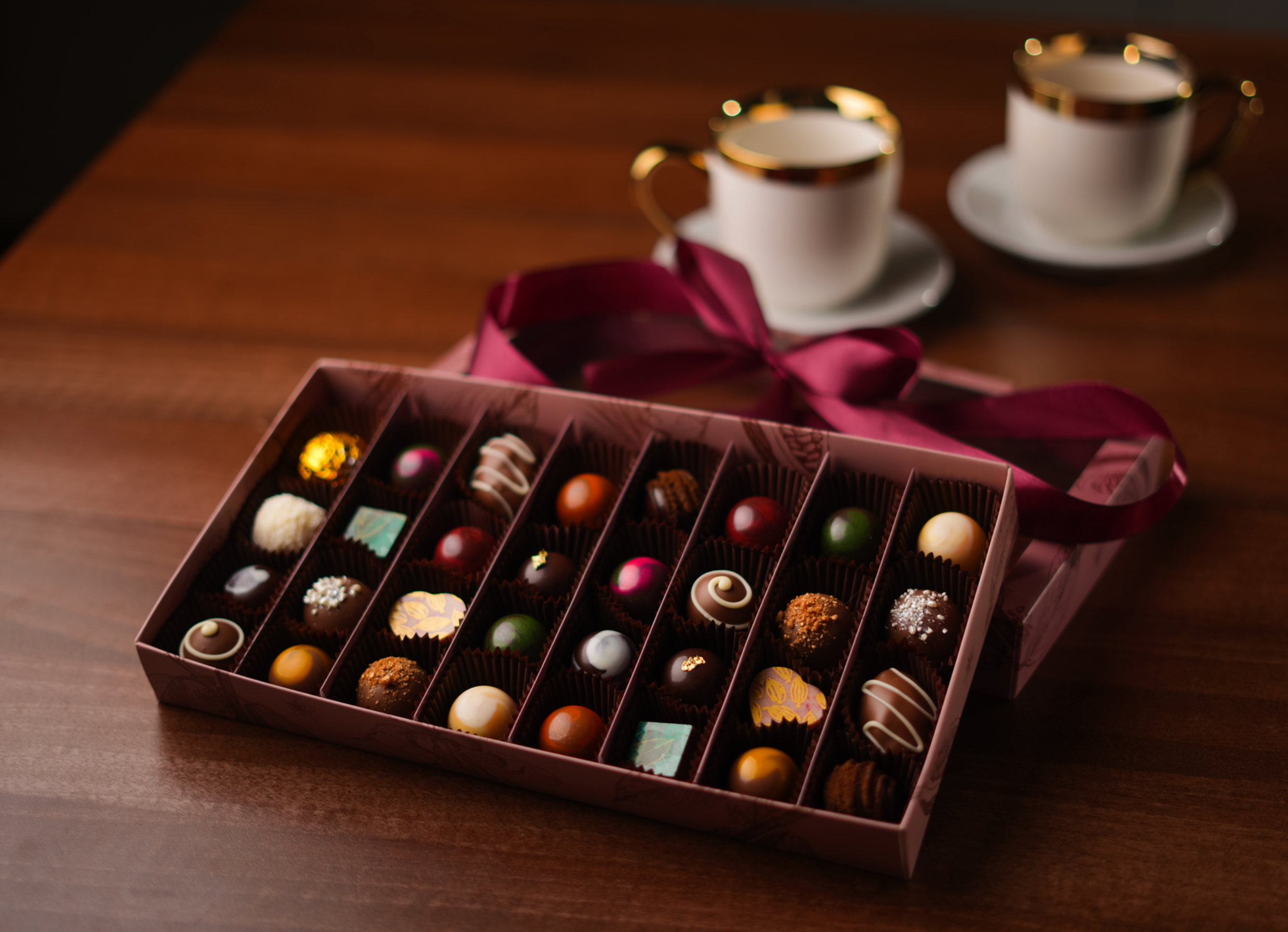 Gourmet Belgian chocolates handmade in Ukraine and beautifully wrapped for gift delivery