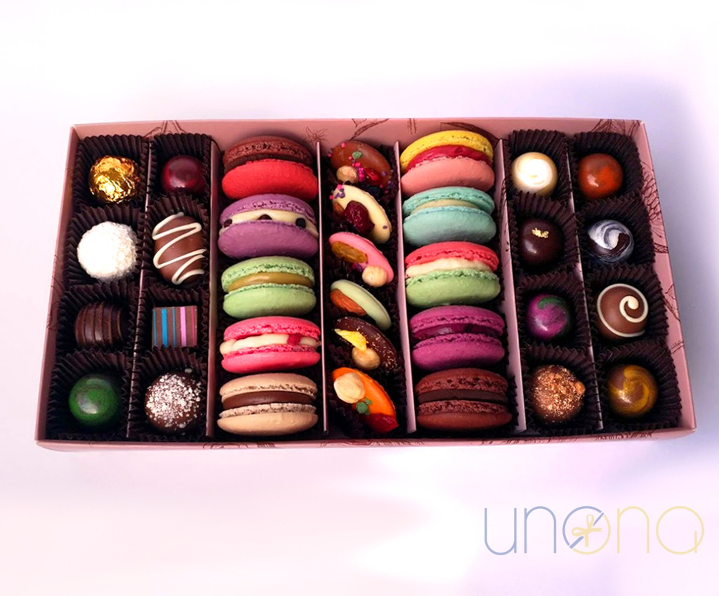 Gourmet sweets gift box with artisan chocolates