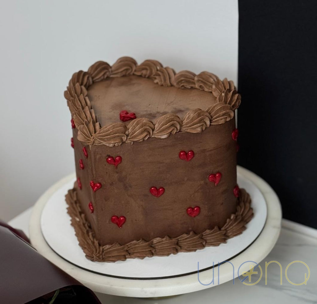 Heart-Shaped Chocolate Cake Custom made cake