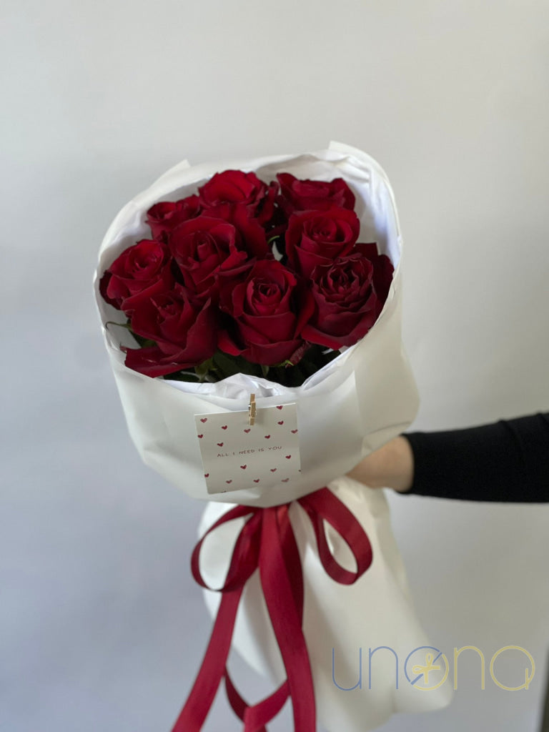 Red roses I Love You Bouquet Kharkiv flower delivery