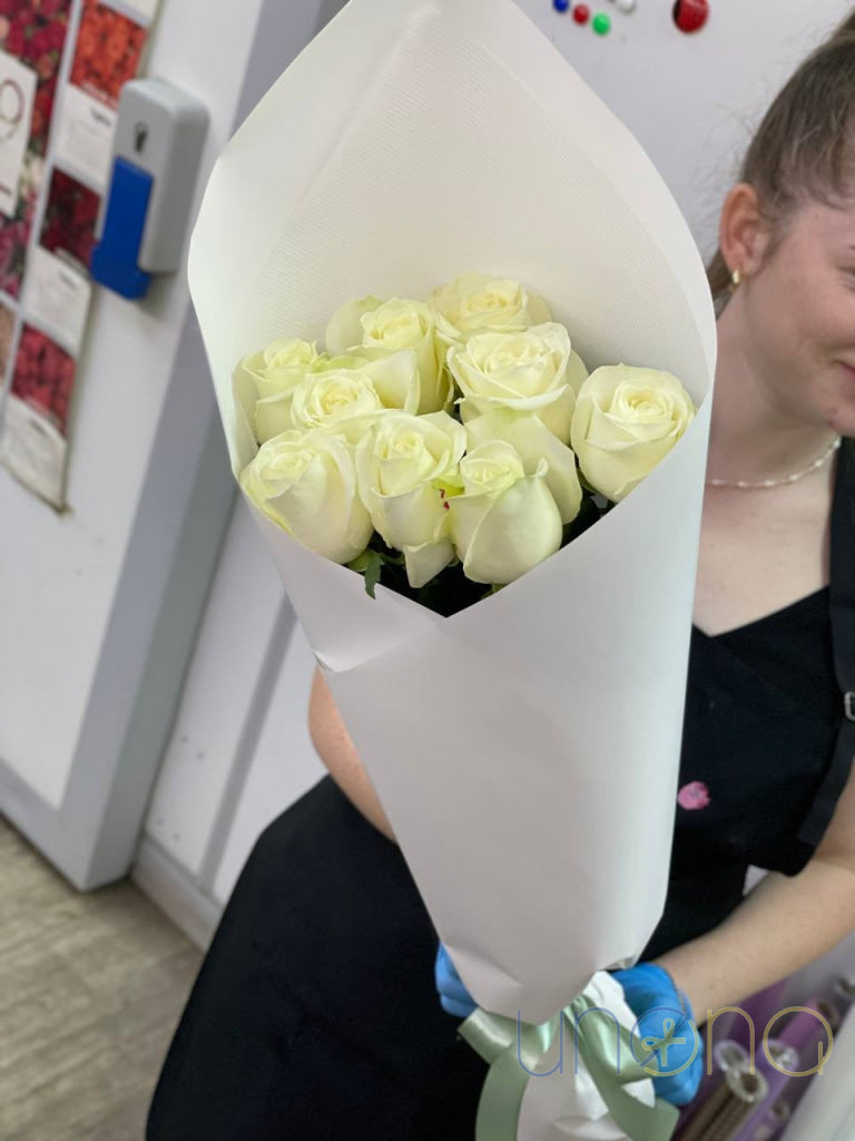 White roses I Love You Bouquet anniversary Lviv