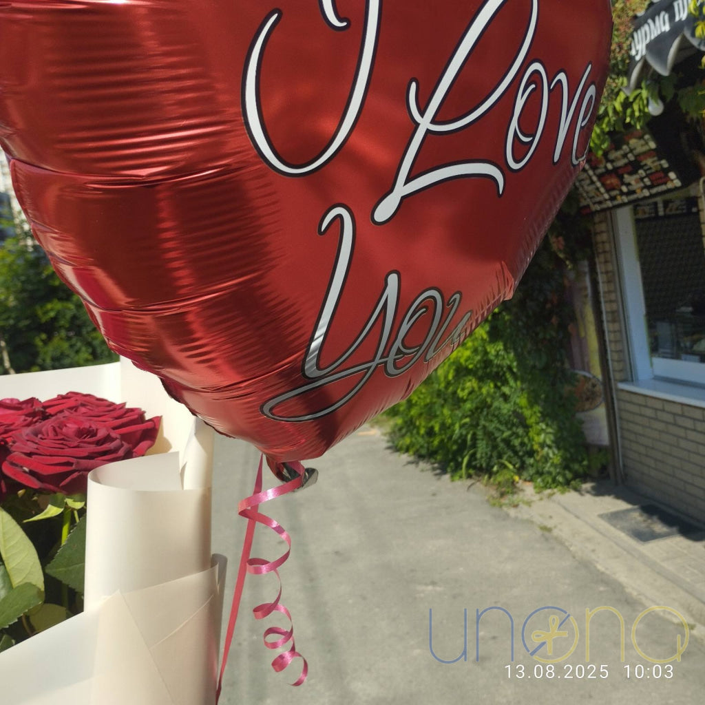 I Love You Foiled Heart-Shaped Balloon By Price