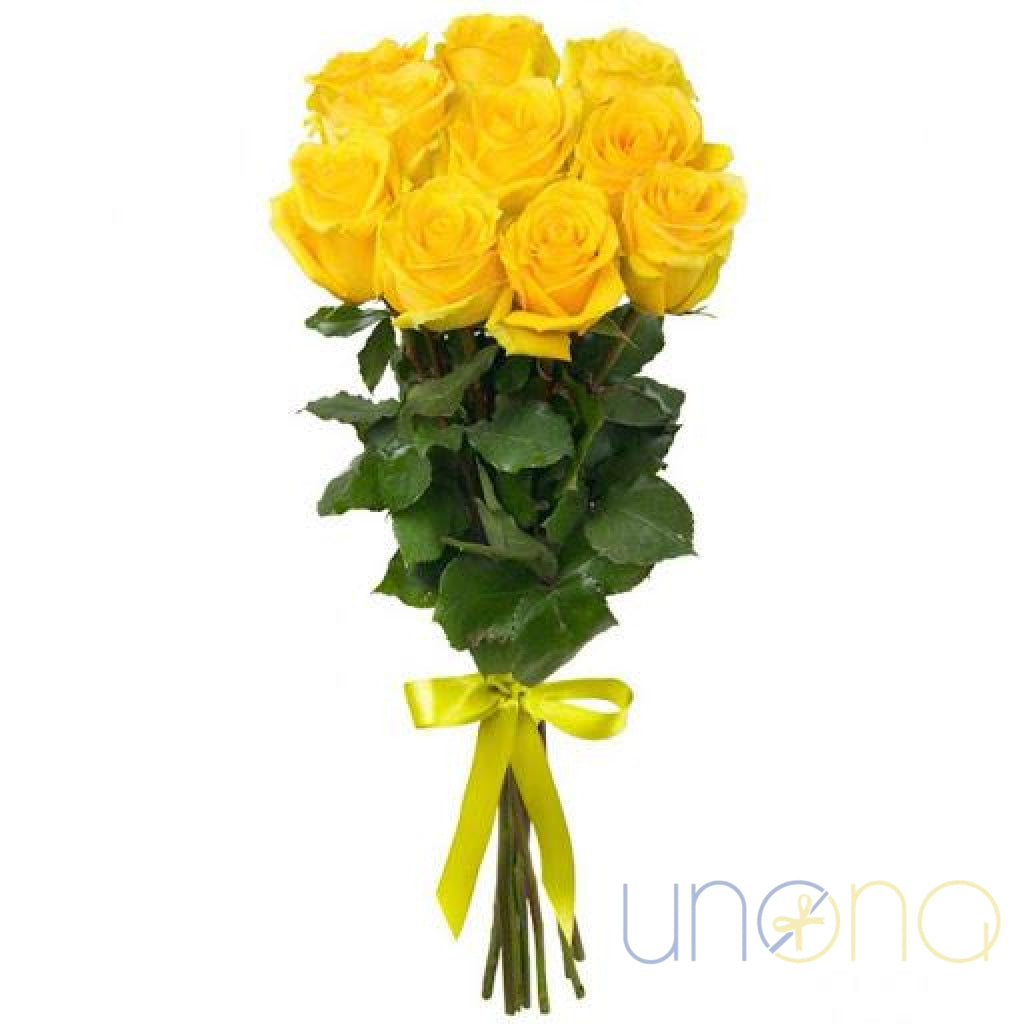 11 yellow roses bouquet delivery in Kyiv Ukraine