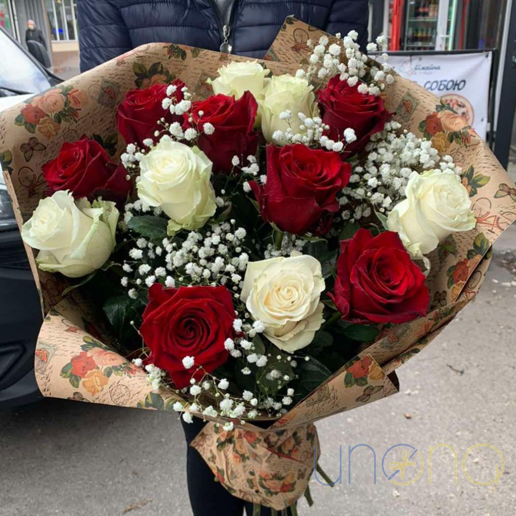 Devotion 13 roses bouquet delivery in Kyiv Ukraine