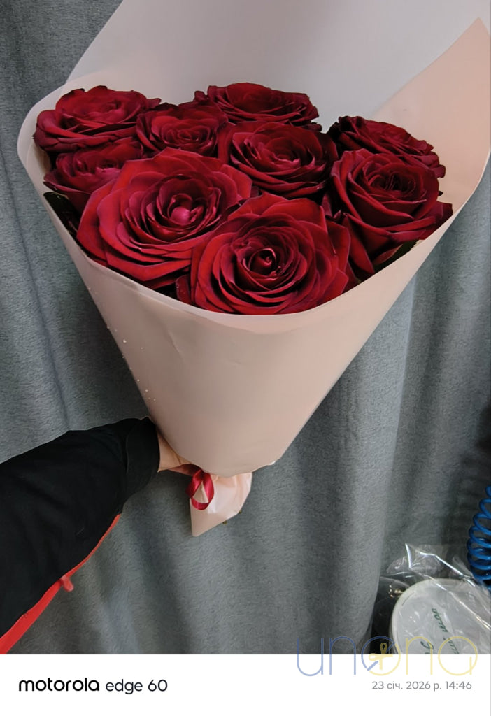 Long distance love rose bouquet sent to Dnipro Ukraine
