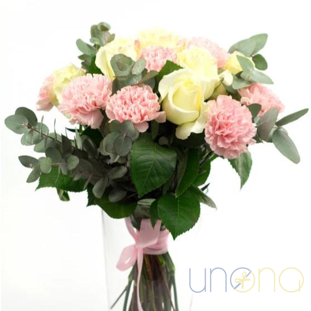 Lovely Day Bouquet with roses and carnations