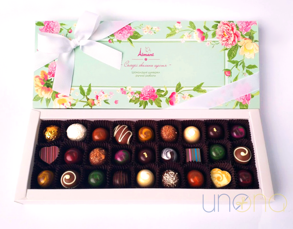 Luxury Chocolate Collection with 27 handmade Belgian chocolates in elegant gift box