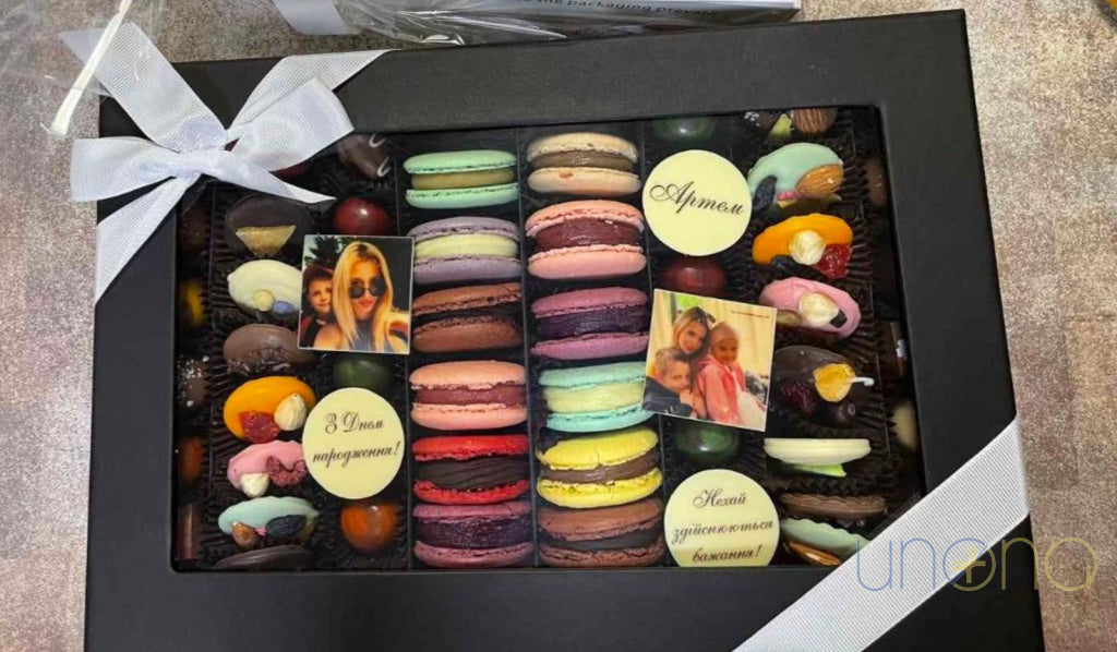 Ma Belle Luxury Chocolates With 2 Edible Photos Gift Baskets