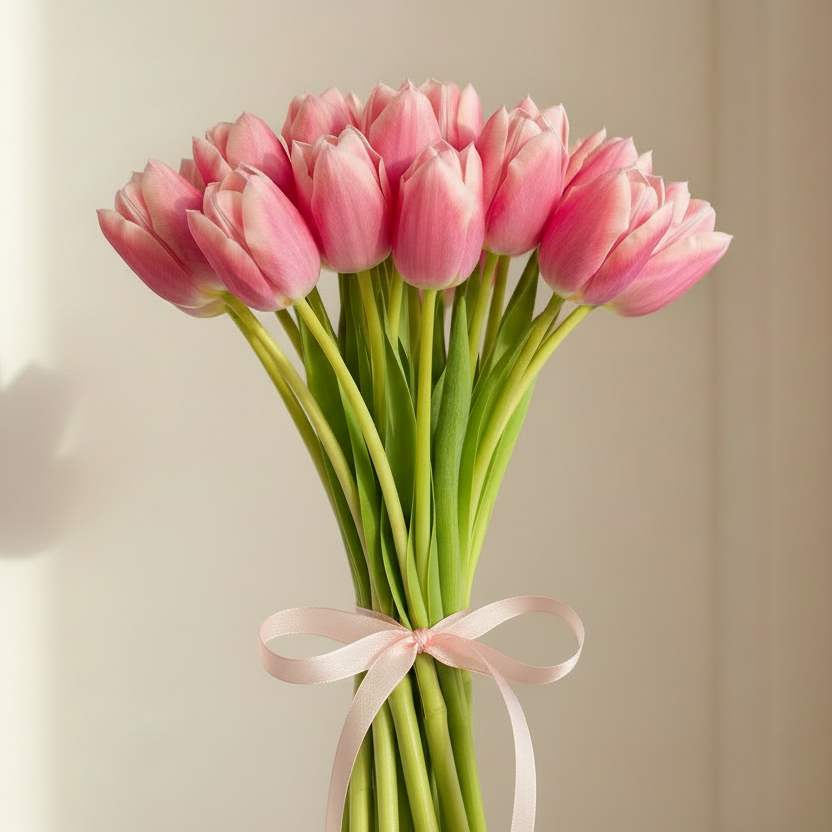 Send 17 pink tulips to Ukraine for March 8 celebration
