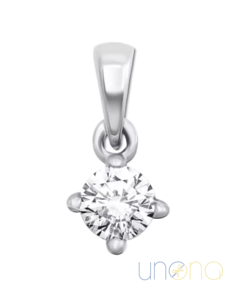 Modern Gold Pendant With Cz White Gold Jewelry