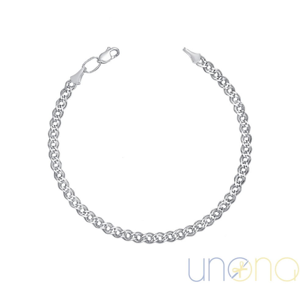 Elegant women’s silver bracelet with Mona Lisa chain, Ukraine