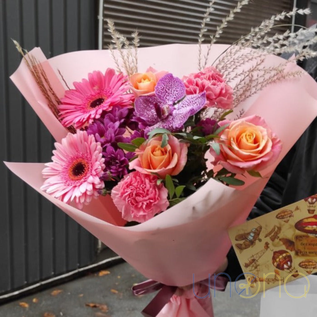 Soft pink carnations in Natural Grace Bouquet