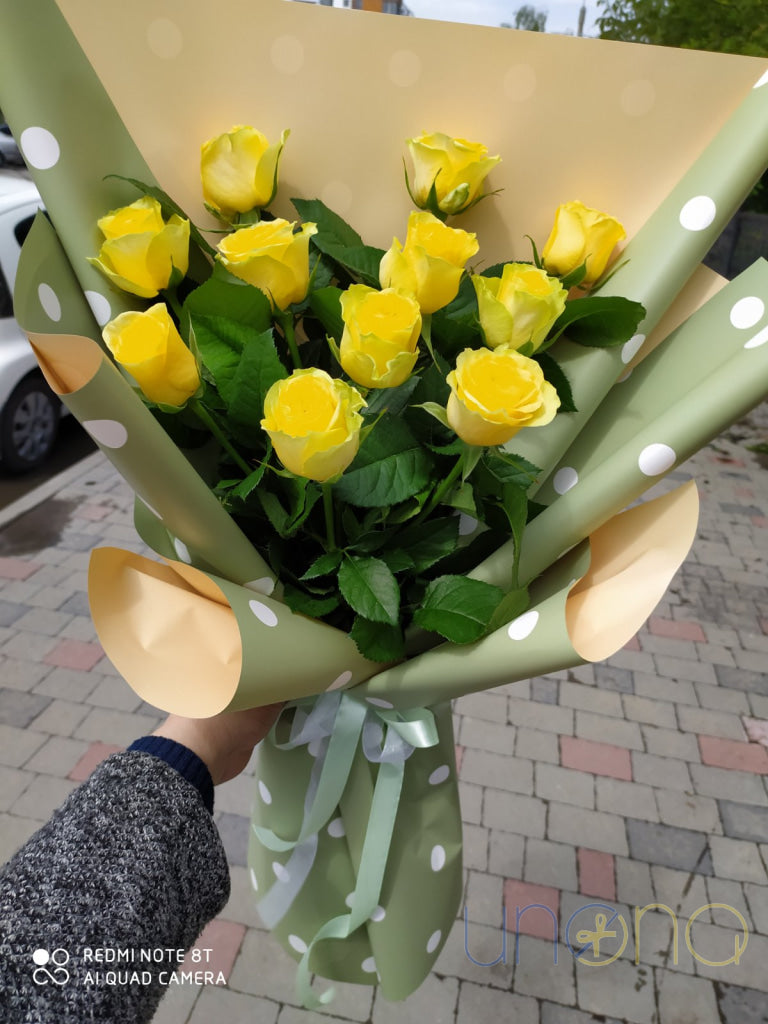 Happy yellow flowers delivery in Odessa Ukraine