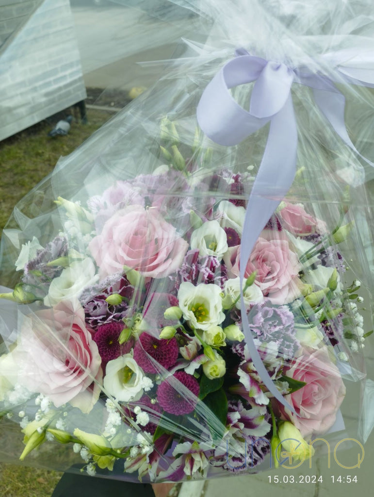 One-Of-A-Kind Bouquet presented in stylish container flower delivery in Ukraine