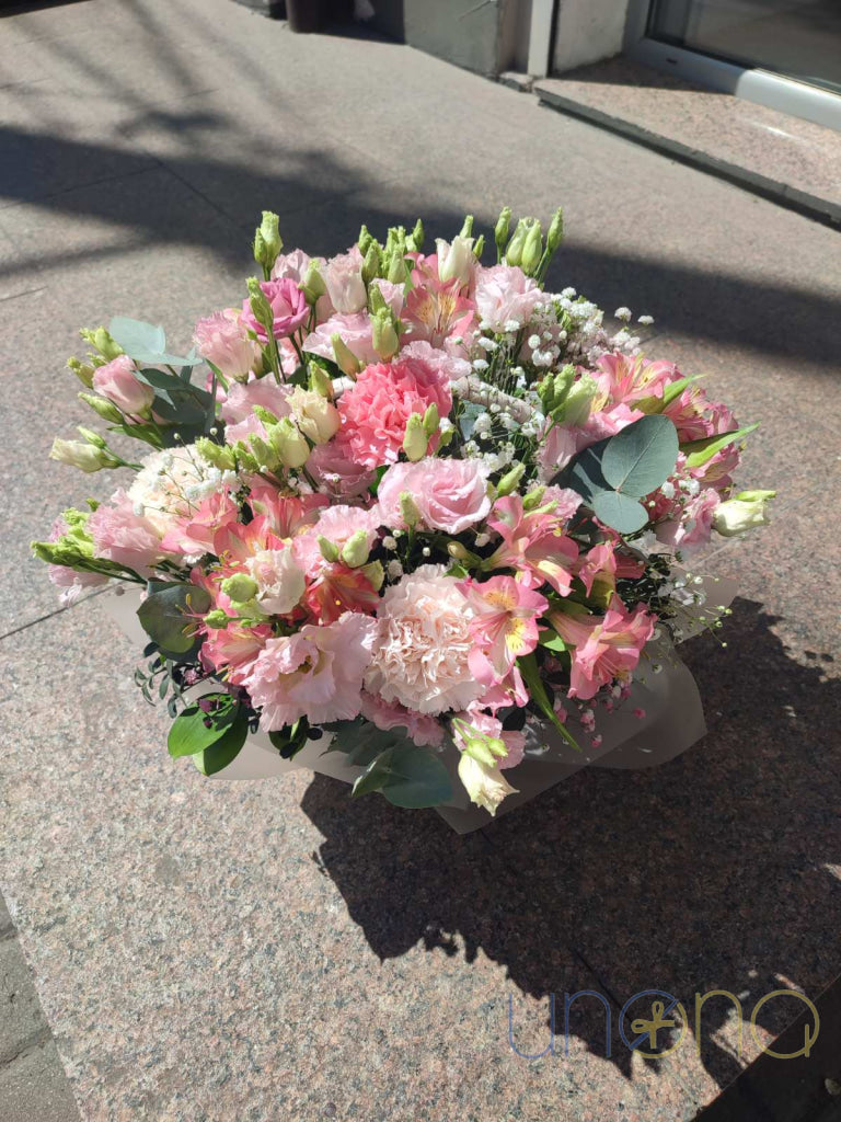 Pink Tenderness Flower Basket Flowers