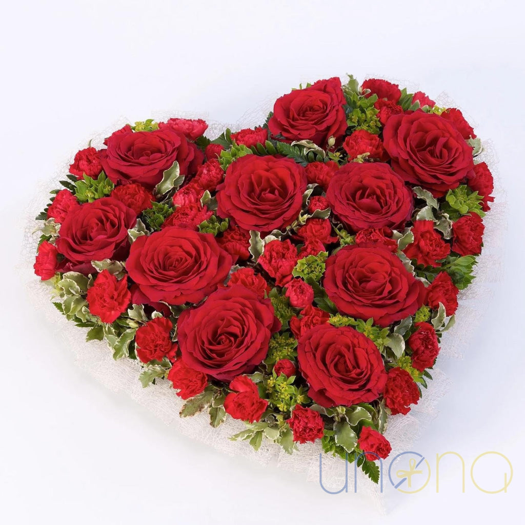 Precious Heart Arrangement red roses heart box