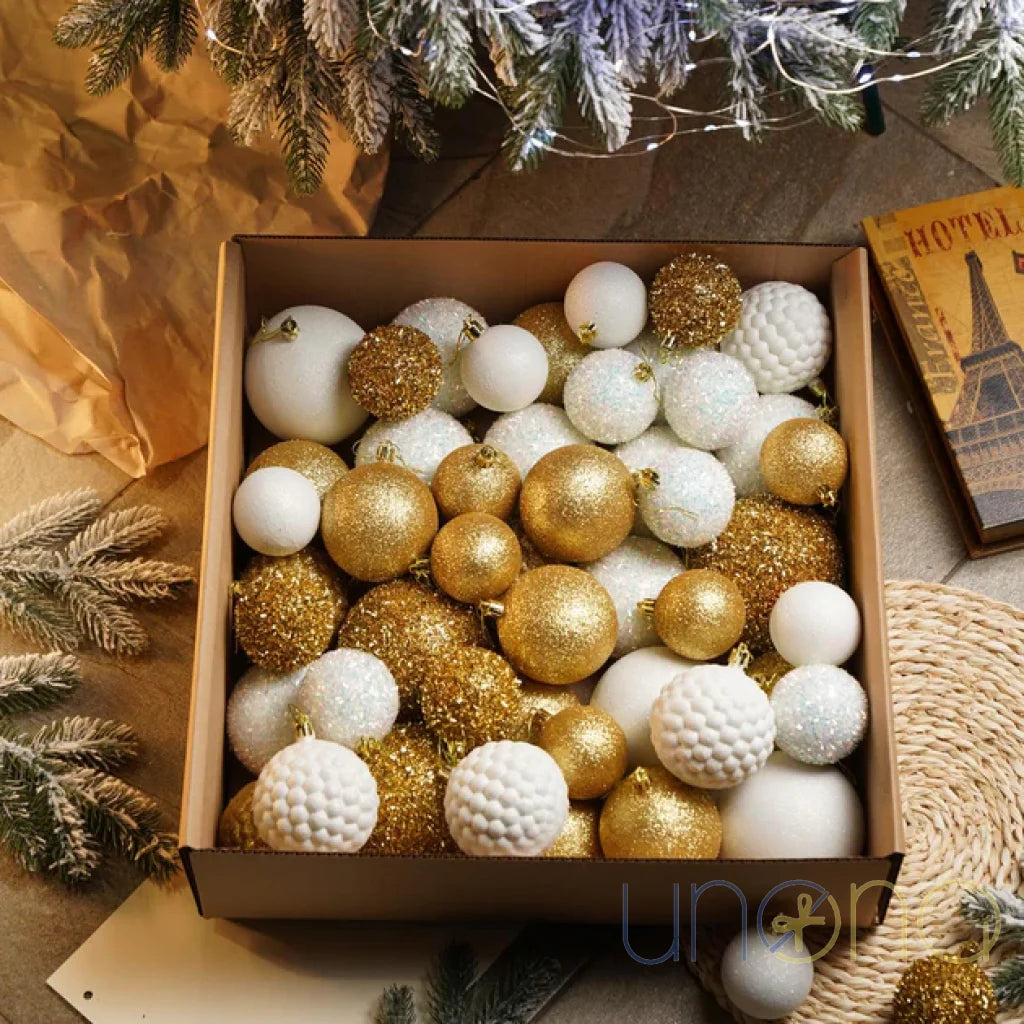 Premium Christmas Ornament Set – Made In Ukraine Elegance At The Best Price White & Golden