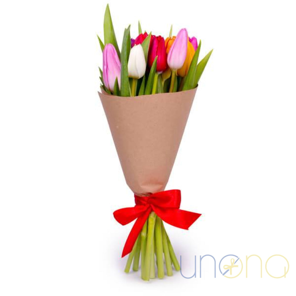 Rainbow Tulips Bouquet | Ukraine Gift Delivery.