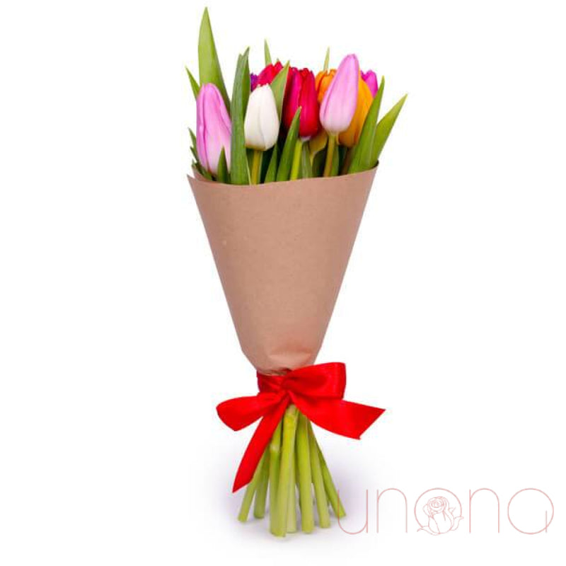 Rainbow Tulips Bouquet | Ukraine Gift Delivery.