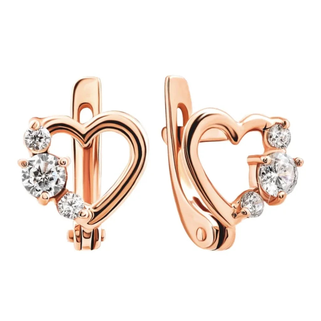 Ravishing Heart Gold Stud Earrings Golden
