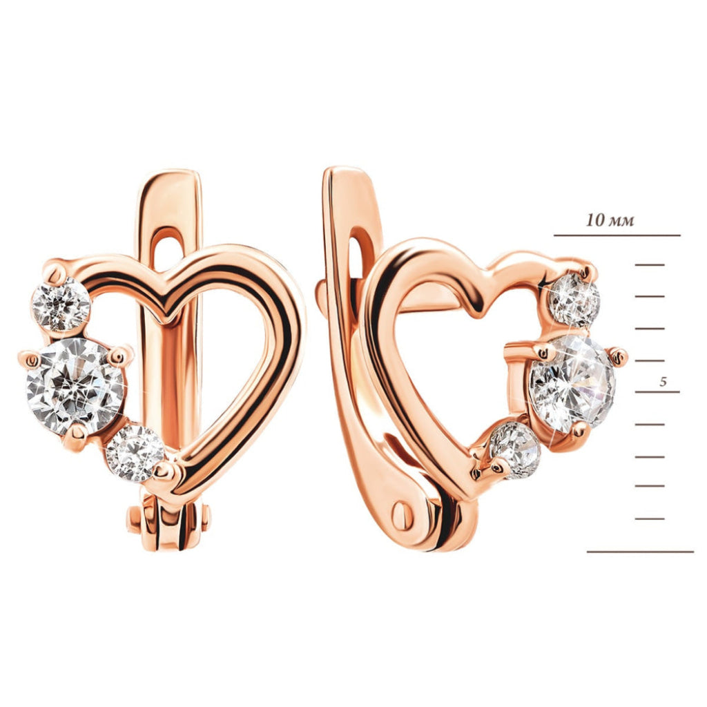 Ravishing Heart Gold Stud Earrings Golden