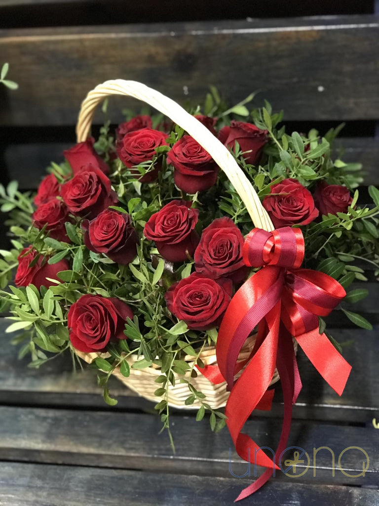 Romantic Flower Basket Roses
