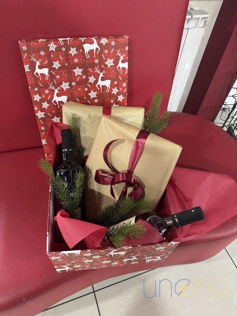 Romantic wine and chocolates gift basket for delivery in Ukraine