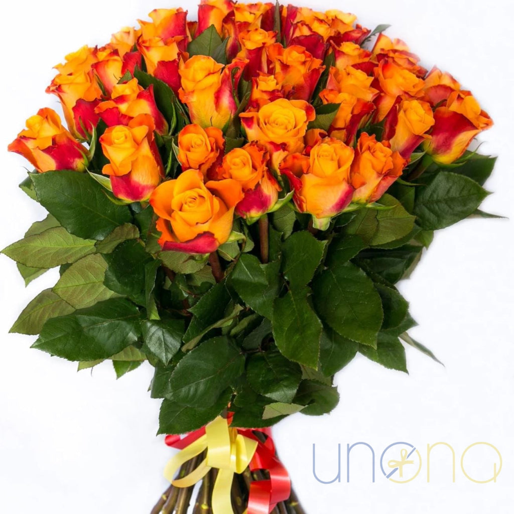 Rose Madly Bouquet – 37 orange roses delivery Ukraine