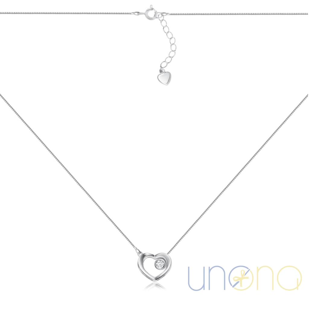 send jewelry to Ukraine silver necklace with cubic zirconia