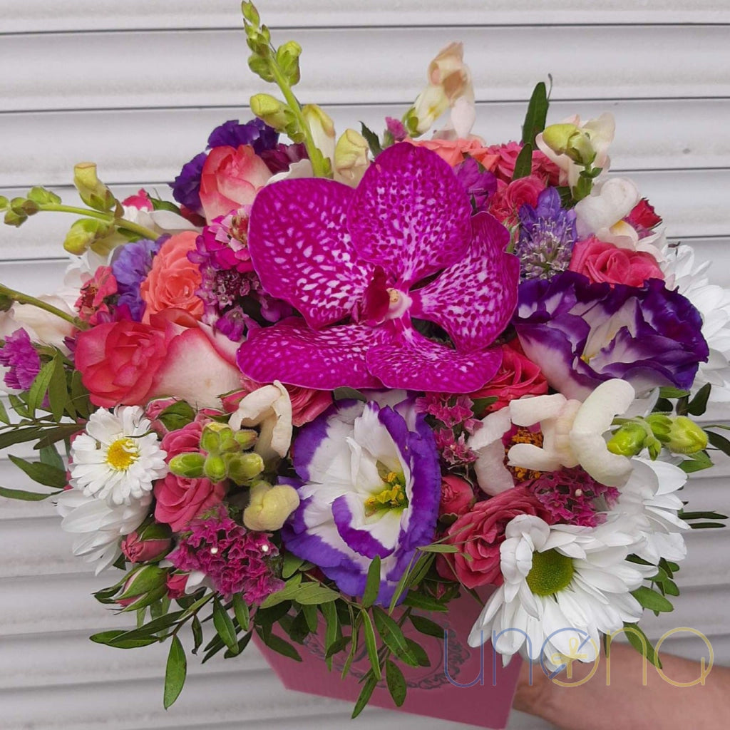 Shining Pink Flowers Box By Holidays